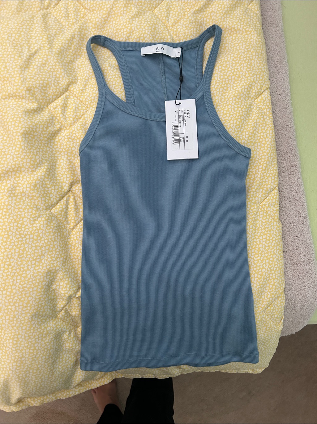 Iro Slate Blue Ribbed Racerback Tank
